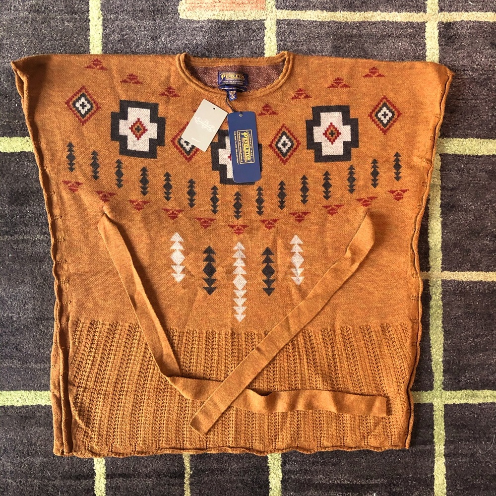 New with Tags Pendleton Poncho Sweater Wool Size S/XS